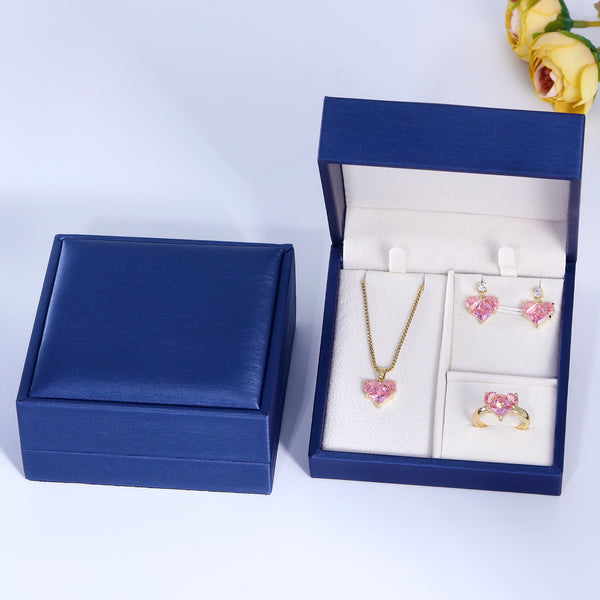 Presentski Pink Heart Jewelry Set with Gift Box T3S005