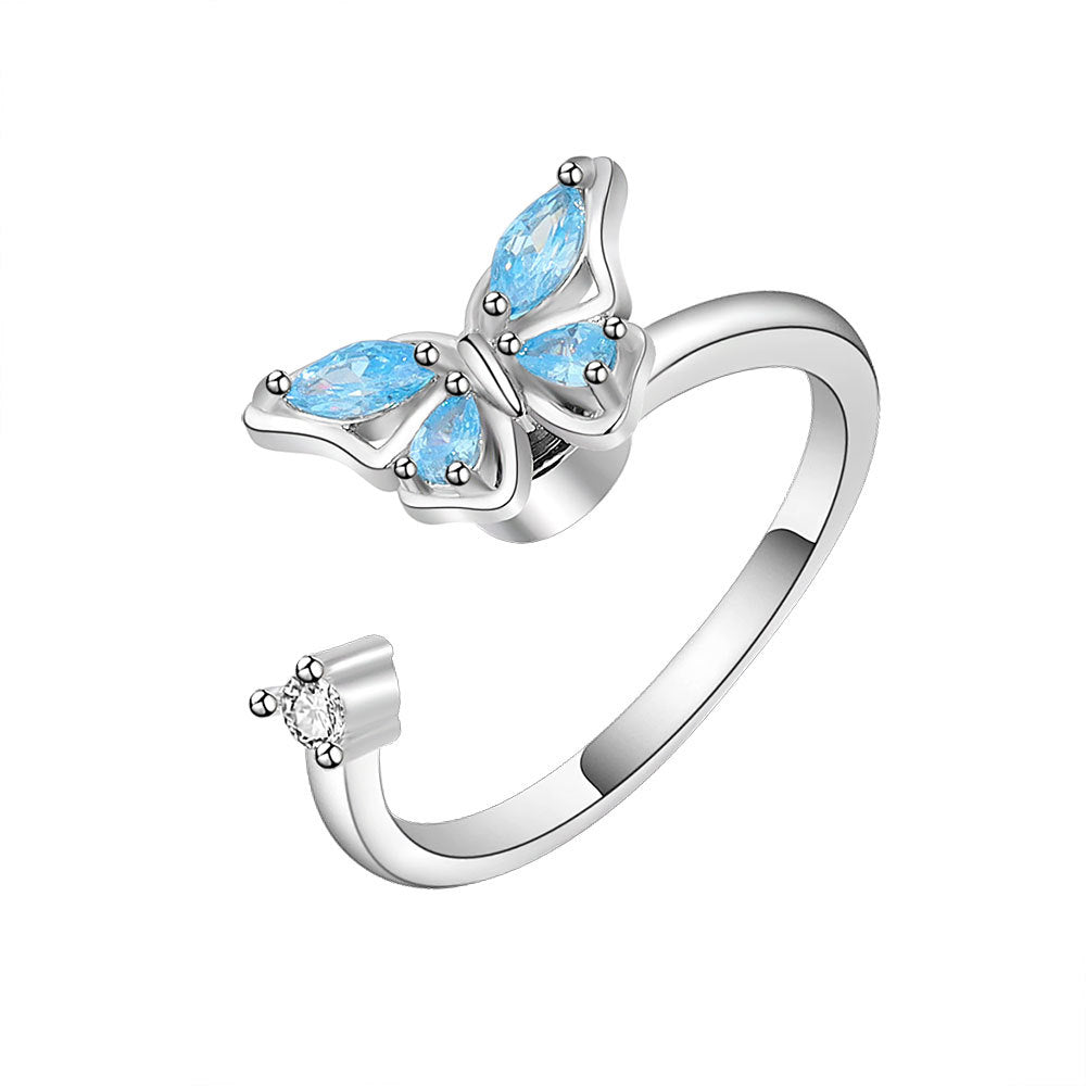 [TSR026] Presentski Butterfly Rotatable Ring Female Personality Opening Adjustable Index Finger Ring