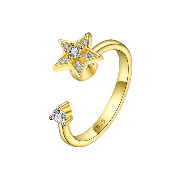 [TSR029] Presentski Five pointed Star Rotating Ring Female Opening Adjustable Decompression Ring