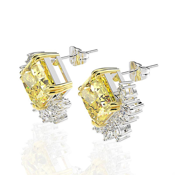 925 Sterling Silver Cushion Cut Stud Earring