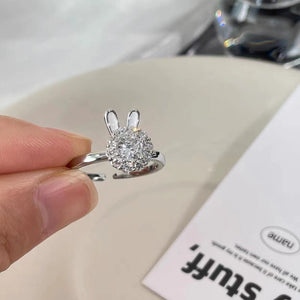 [TSR036] Presentski Shiny Rabbit Rotating Ring Female Personality Adjustment Opening Ring