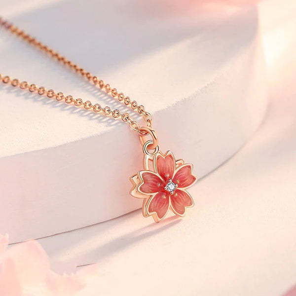 Presentski Rotating Pink Peach Pendant Spinning Necklace TSN001