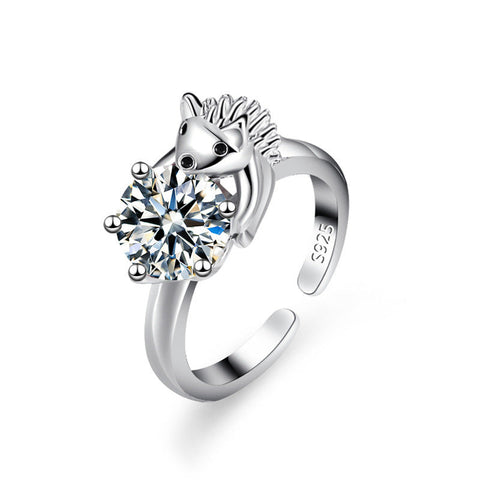 [TR063] Presentski Personality Hedgehog Ring Feminine Temperament Simple Six claw Adjustable Ring