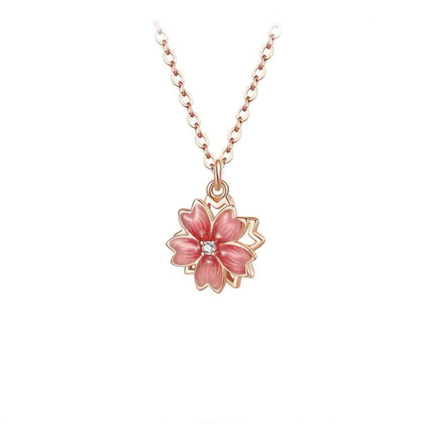 Presentski Rotating Pink Peach Pendant Spinning Necklace TSN001