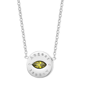 Presentski Birthstone Pendant Necklace Evil Eye Shaped Pendant