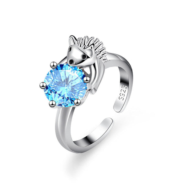 [TR063] Presentski Personality Hedgehog Ring Feminine Temperament Simple Six claw Adjustable Ring