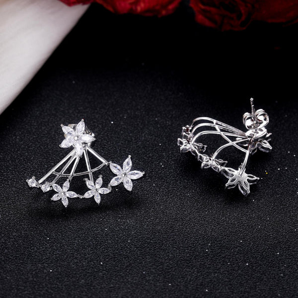 Presentski Elegant Floral Cuff Wrap Ear Vines Climbers Earrings