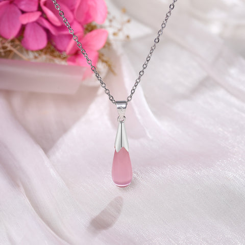 [TN098] Presentski Water Drop Stone Necklace Adjustable Size Chain