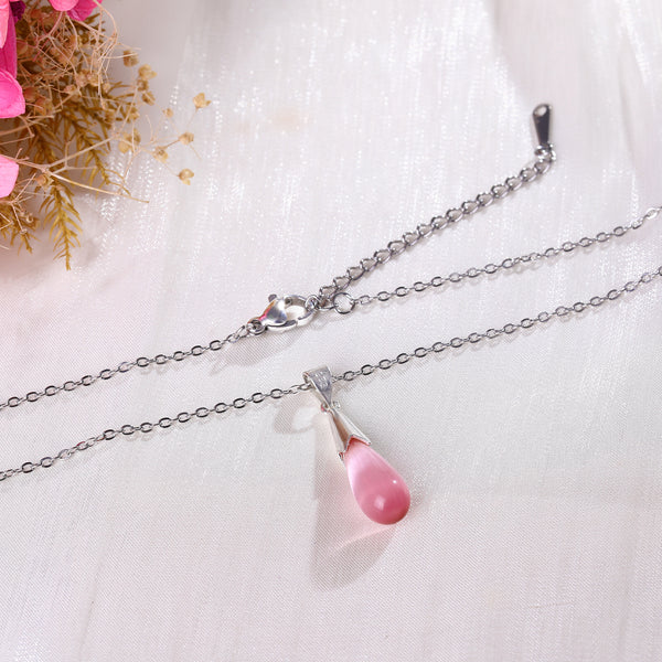 [TN098] Presentski Water Drop Stone Necklace Adjustable Size Chain