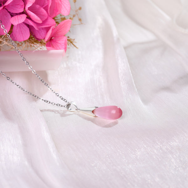 [TN098] Presentski Water Drop Stone Necklace Adjustable Size Chain