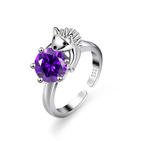 [TR063] Presentski Personality Hedgehog Ring Feminine Temperament Simple Six claw Adjustable Ring