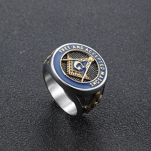 Presentski Masonic Element Ring for Men Boys