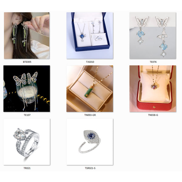 Presentski Fashion Jewelry Buy 5pcs Get Extra 5pcs Free with Necklaces Earrings Rings Bracelets