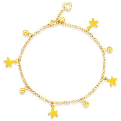 Presentski Stainless Steel Women's Starfish Anklet Adjustable Summer Beach Anklet