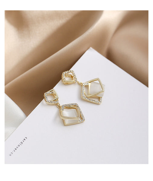 Presentski 18k Geometric Earrings Simple Personality Versatile Earrings for Women