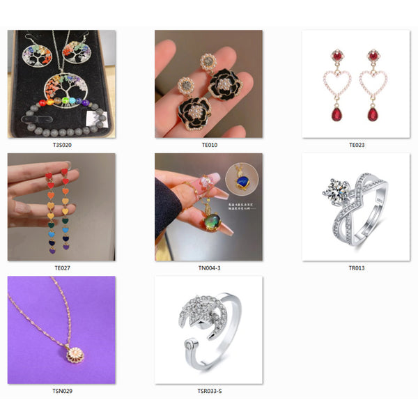 Presentski Fashion Jewelry Buy 5pcs Get Extra 5pcs Free with Necklaces Earrings Rings Bracelets