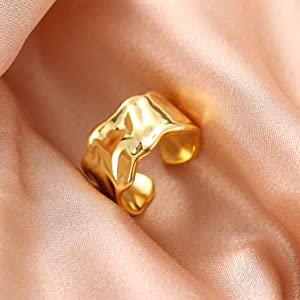 Irregular niche luxury ladies ring French romantic style