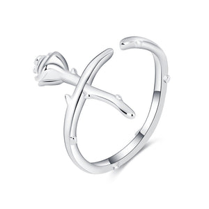 [TR062] Presentski Sweet Rose Ring Simple Fashion Versatile Open Ring