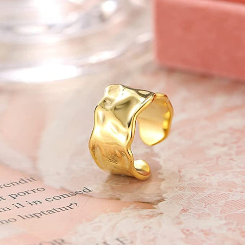 Irregular niche luxury ladies ring French romantic style