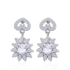 Presentski Love Studs Dangle Floral Earrings