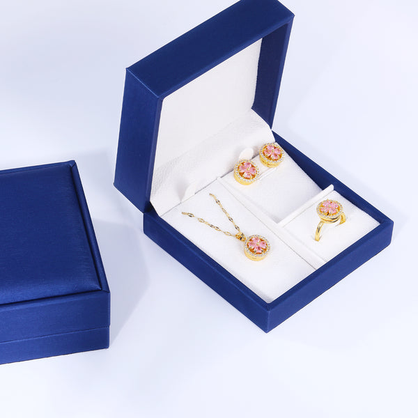 Presentski Flower Spinner Sets Necklace,Earrings and Ring include Gift Box