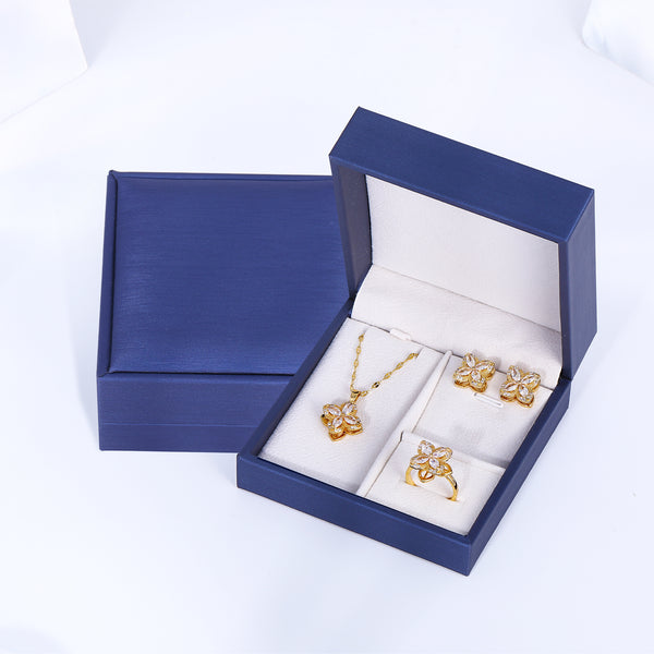 Presentski Flower Spinner Sets Necklace,Earrings and Ring include Gift Box