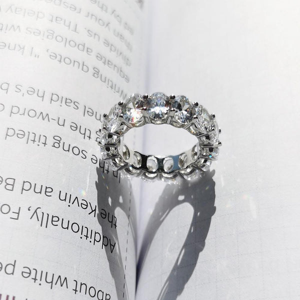 Oval Cut 925 Sterling Silver Stackable Ring