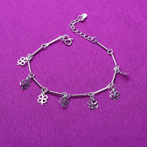 [TB021] Presentski Simple Four Leaf Clover Bracelet & Anklet Adjustable Size