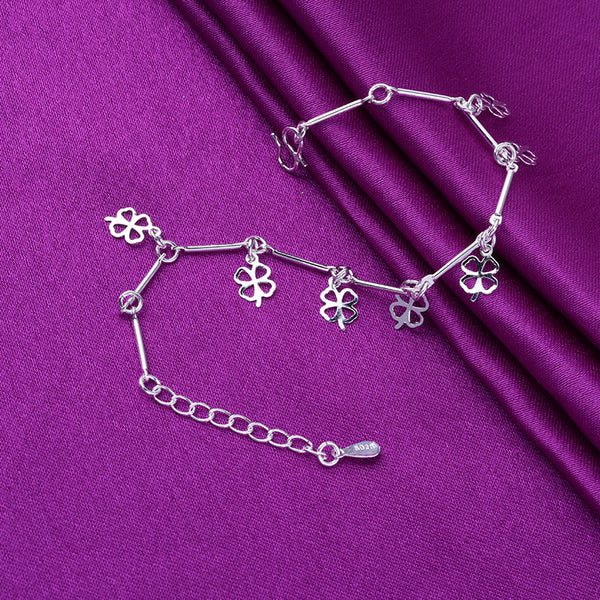 [TB021] Presentski Simple Four Leaf Clover Bracelet & Anklet Adjustable Size