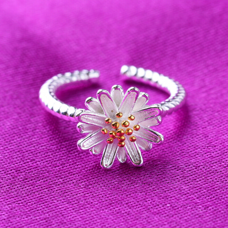 [TR033] Presentski Daisy Silver Ring Adjustable Size