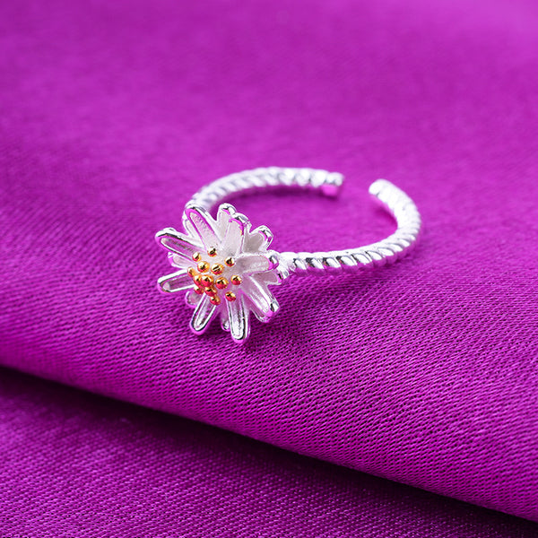 [TR033] Presentski Daisy Silver Ring Adjustable Size