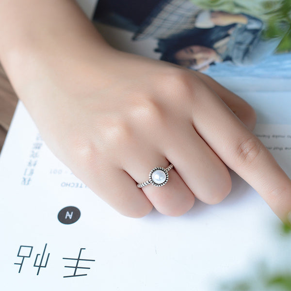 [TR042] Presentski Pearl Open Ring Adjustable Size Simple Style