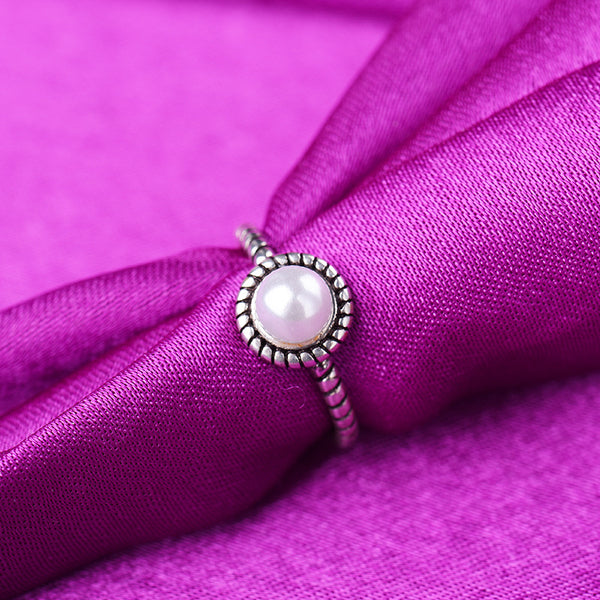 [TR042] Presentski Pearl Open Ring Adjustable Size Simple Style