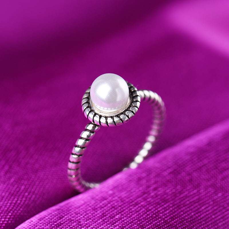 [TR042] Presentski Pearl Open Ring Adjustable Size Simple Style