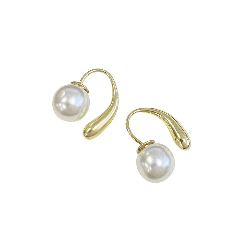 Presentski Pearl Earrings Women's Fashion Simple Temperament Ear Hook TE043