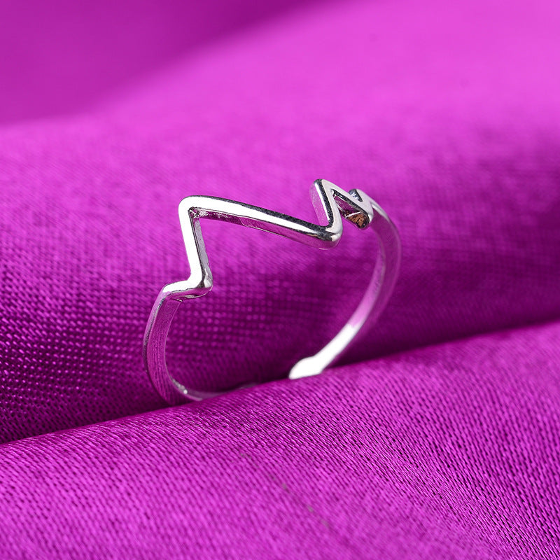 [TR052] Presentski Wave Ring Adjustable Size Simple Style