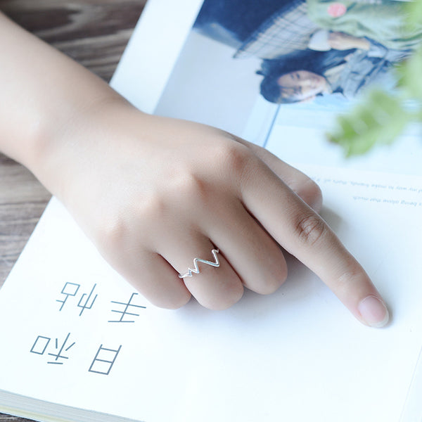 [TR052] Presentski Wave Ring Adjustable Size Simple Style