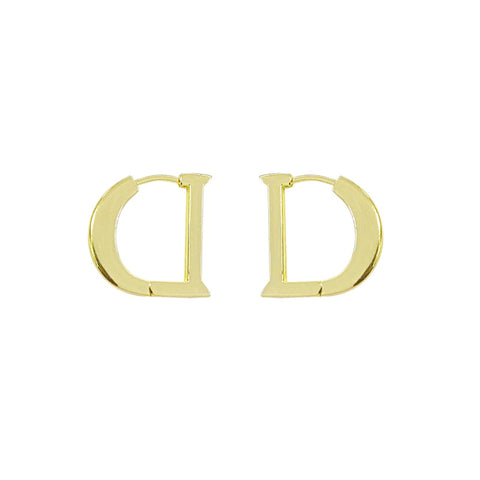 Presentski Metal D-letter Earrings Geometric Simple Earrings TE045