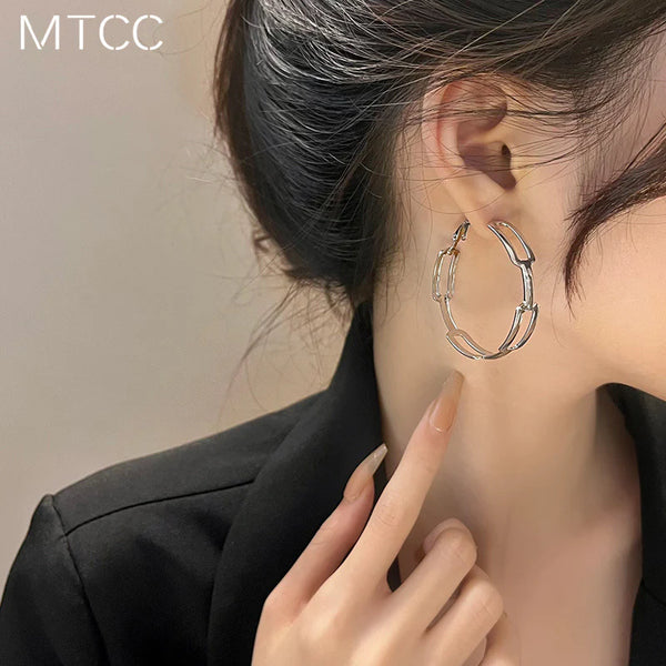 Presentski Hollow Out Earrings Women's Personality Chain Earrings TE048