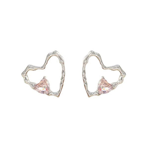 Presentski Sweet Cool Hot Girl Earrings Small Personality Metal Heart Earrings TE051