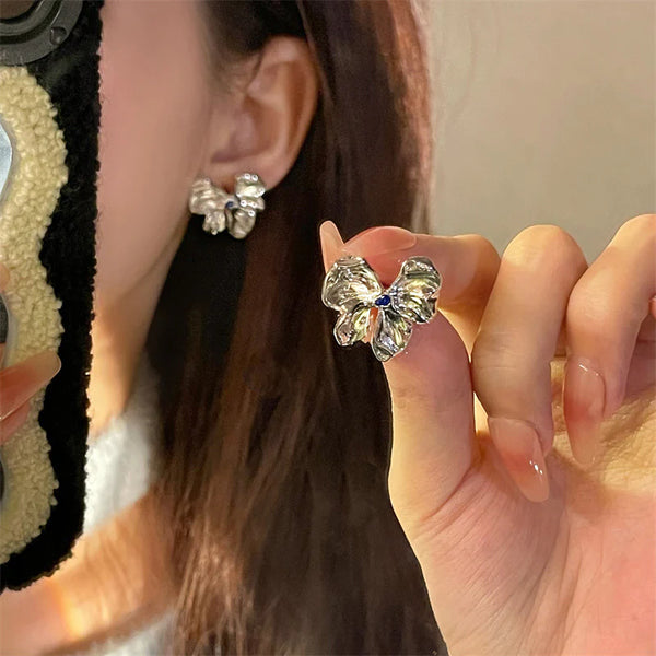 Presentski Metal Bowknot Earrings Female Selfish Earrings TE053