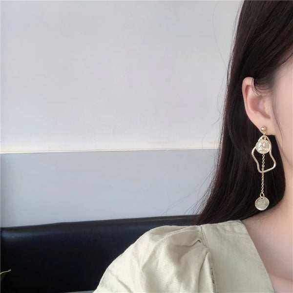 Presentski Vintage coins Geometrically Asymmetric Earrings Simple Earrings TE056