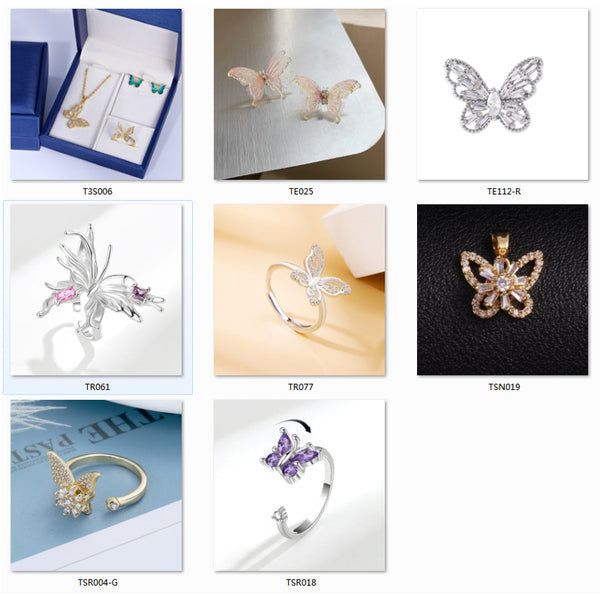 [TS005] Presentski Butterfly Fashion Jewelry Collection Buy 5pcs Get Extra 5pcs Free for Colorful Butterfly Lover