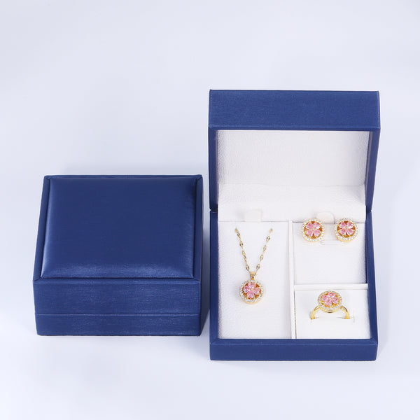 Presentski Flower Spinner Sets Necklace,Earrings and Ring include Gift Box