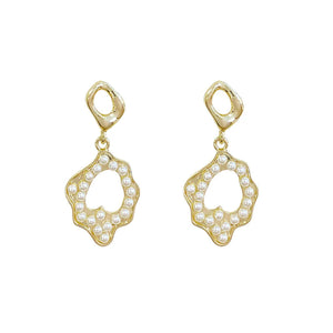 Presentski Hollow Out Irregular Pearl Earrings Feminine Fashion Earrings TE061