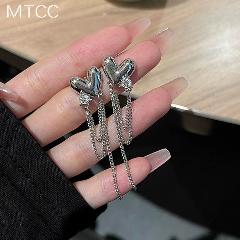 Presentski Long Tassel Love Earrings Female Minority Design Temperament Earrings TE067