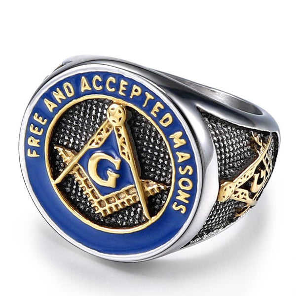 Presentski Masonic Element Ring for Men Boys