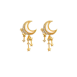 Presentski Star Moon Earrings Female Fashion Style Tassel Earrings TE071