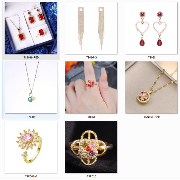 Presentski Fashion Jewelry Buy 5pcs Get Extra 5pcs Free with Necklaces Earrings Rings Bracelets