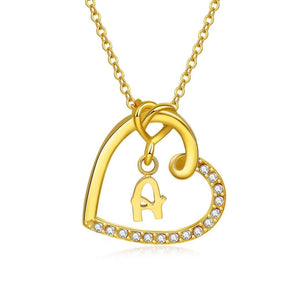 Presentski Heart Pendant Initial A-Z Letter Name Alphabet Adjustable Necklace for Teens Daughter